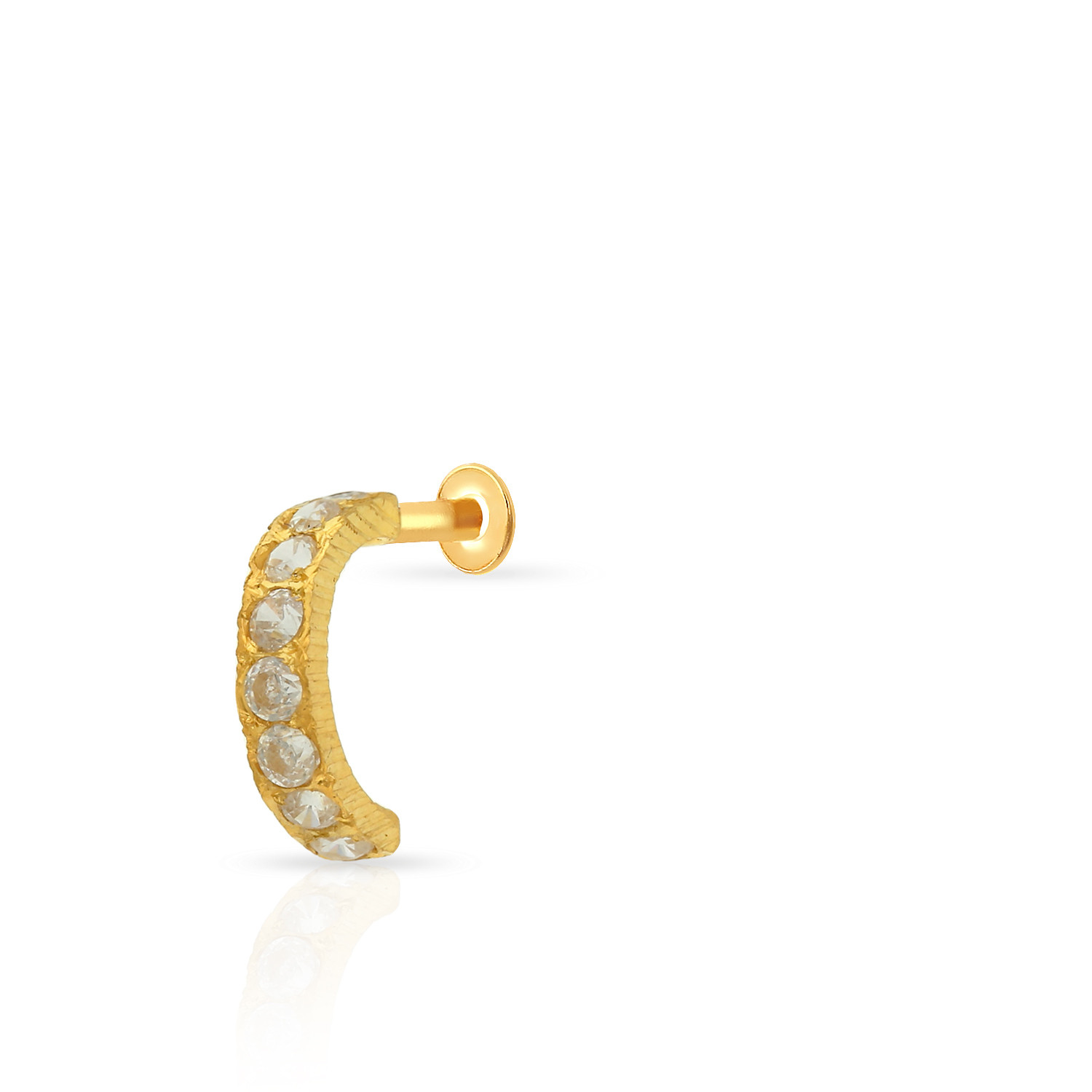0.04carats Natural Diamond 14k White Gold Nose Hoop Pierced Ring, Round nose  Pin | eBay