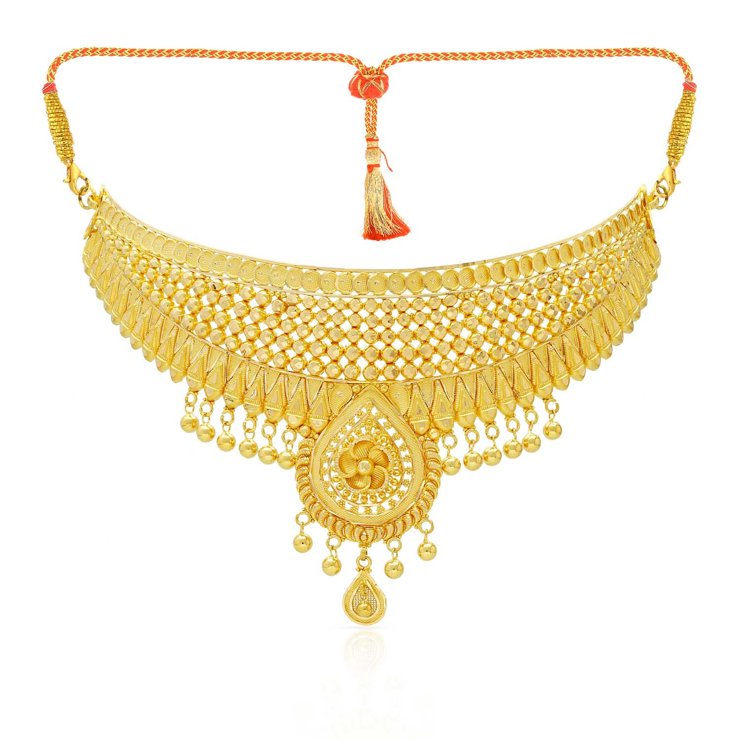 Gold necklace designs in cheap malabar