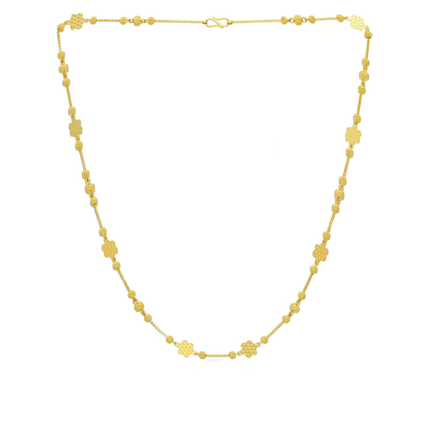 simple gold chain with pearl malabar gold