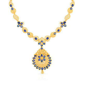 Blue sapphire necklace malabar outlet gold