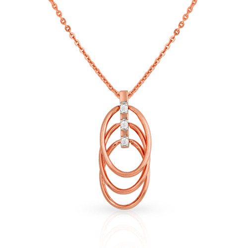 Buy Zoul Gold 18 KT Rose Gold Semi Long Necklace for Women Online
