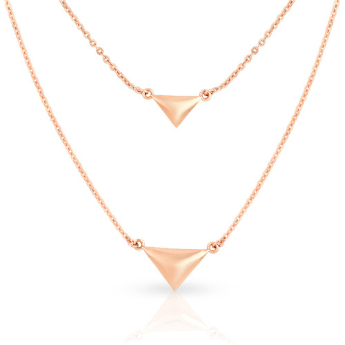 Triangle Pendant Long Necklace - chain necklace women, gold, silver | Gold  triangle necklace, Long necklace, Necklace