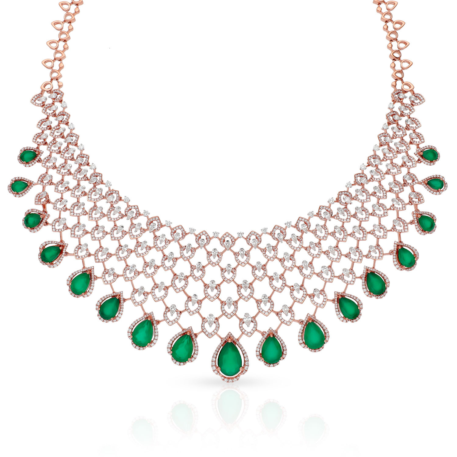 Buy Mine Diamond 18 KT Rose Gold Chocker Necklace for Women Online