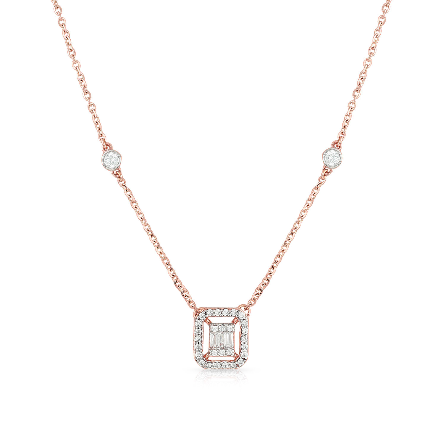 Buy Malabar Gold 18 KT Rose Gold Semi Long Necklace for Women Online