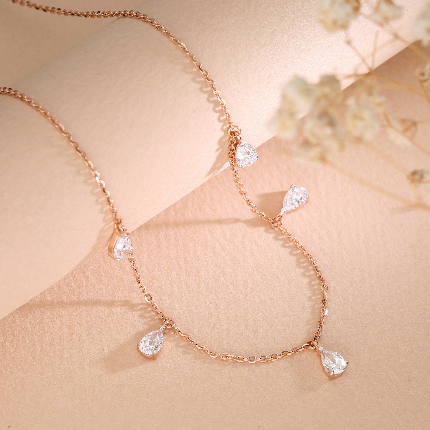 Rose gold necklace malabar gold sales