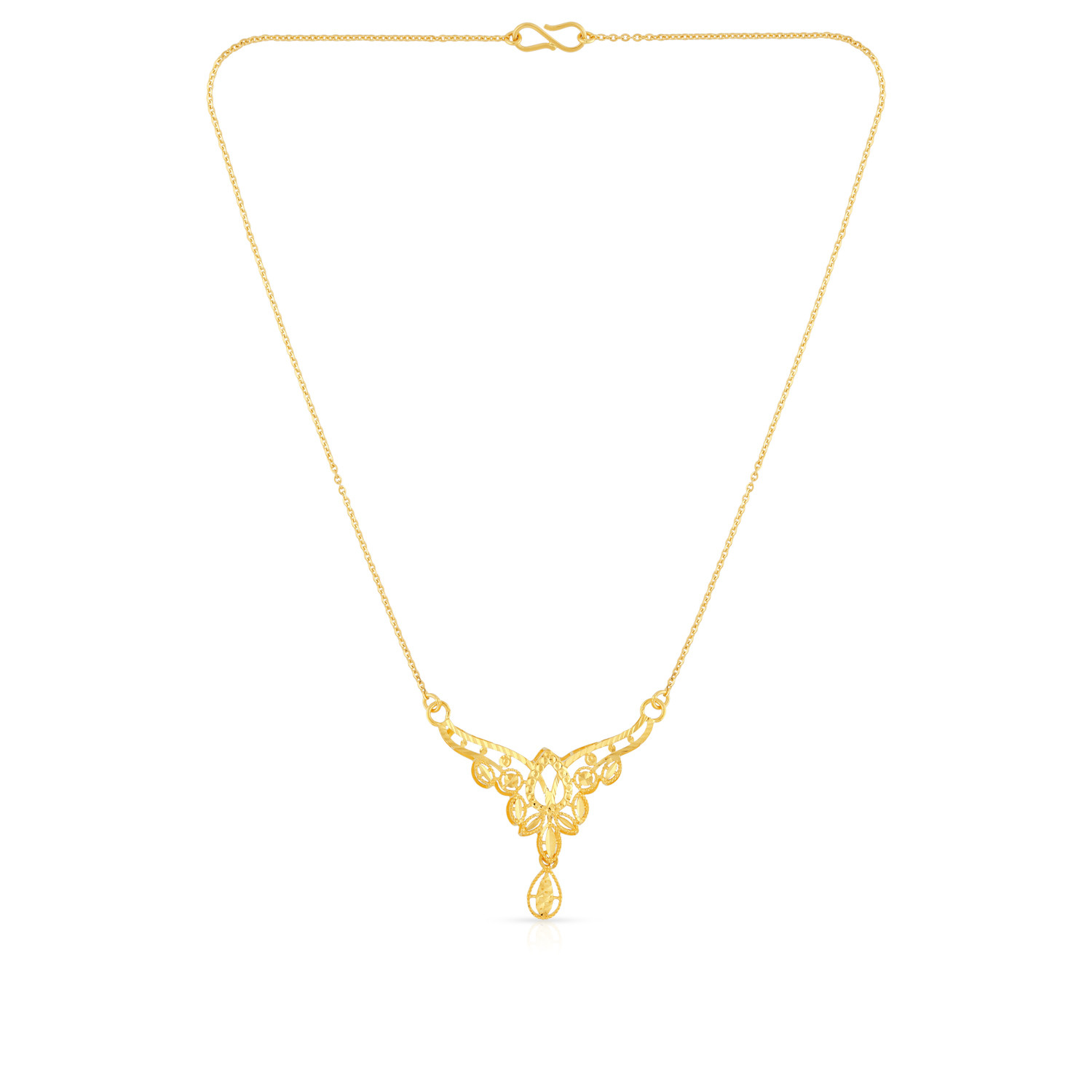 Buy Malabar Gold 22 KT Gold Semi Long Necklace for Women Online