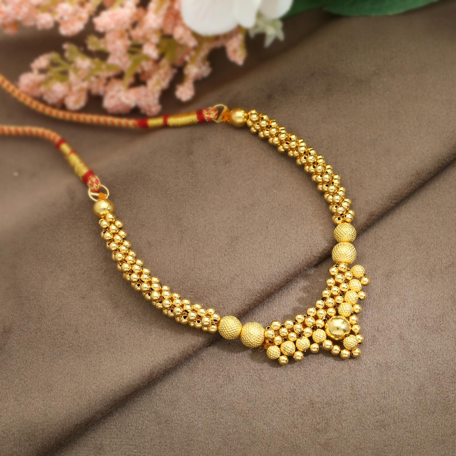 Buy Malabar Gold 22 KT Gold Semi Long Necklace for Women Online