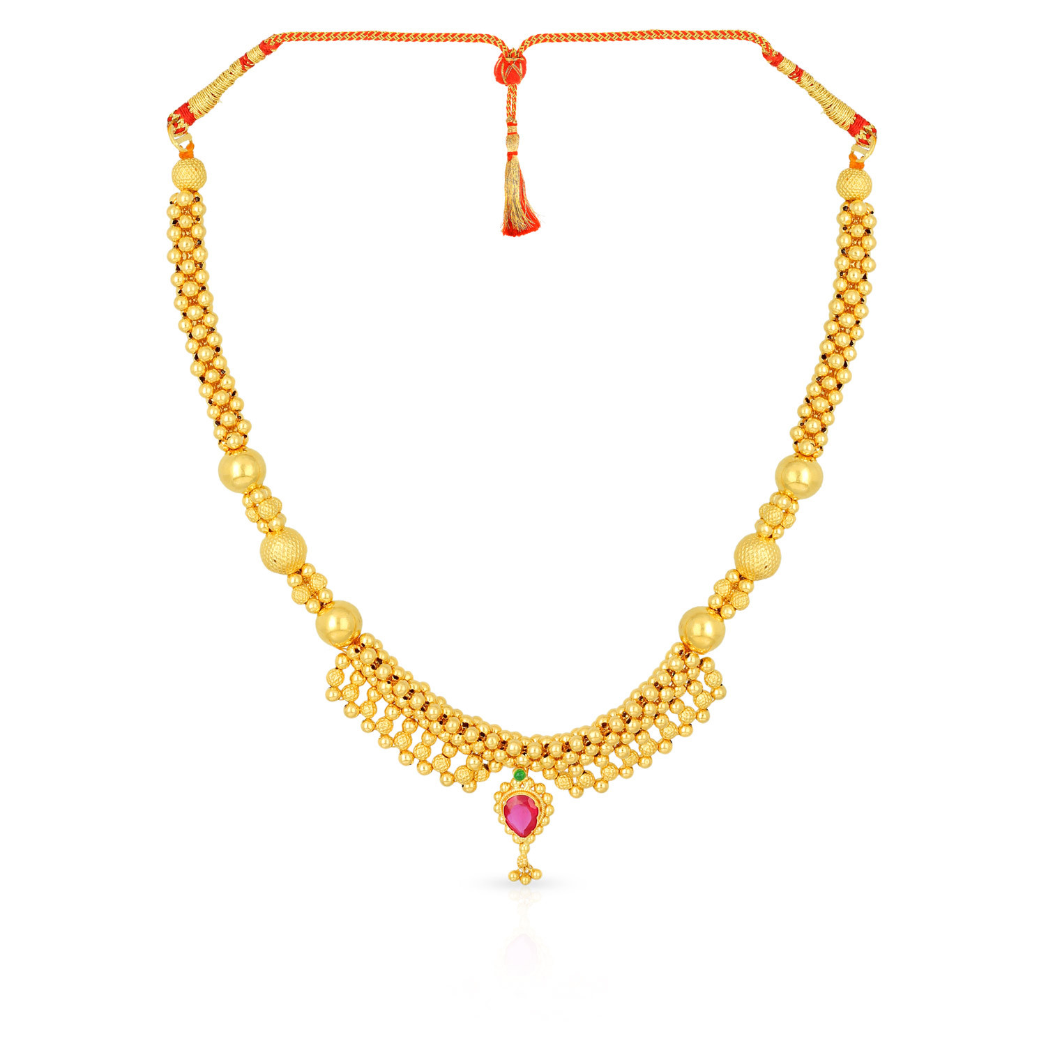 Buy Malabar Gold 22 KT Gold Semi Long Necklace for Women Online