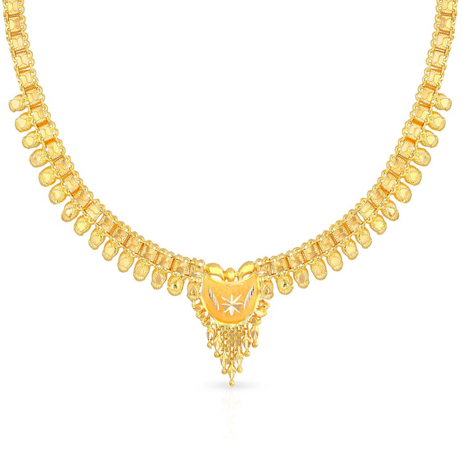 Buy Malabar Gold 22 KT Gold Semi Long Necklace for Women Online