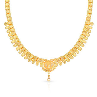 Buy Malabar Gold 22 KT Gold Semi Long Necklace for Women Online