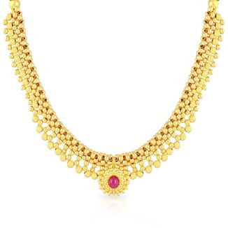 Buy Malabar Gold 22 KT Gold Semi Long Necklace for Women Online