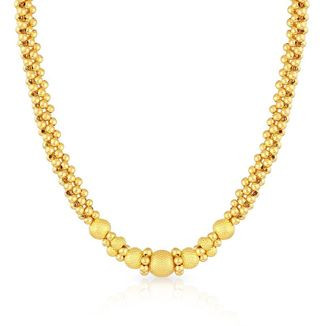Buy Malabar Gold 22 KT Gold Semi Long Tushi Necklace for Women Online