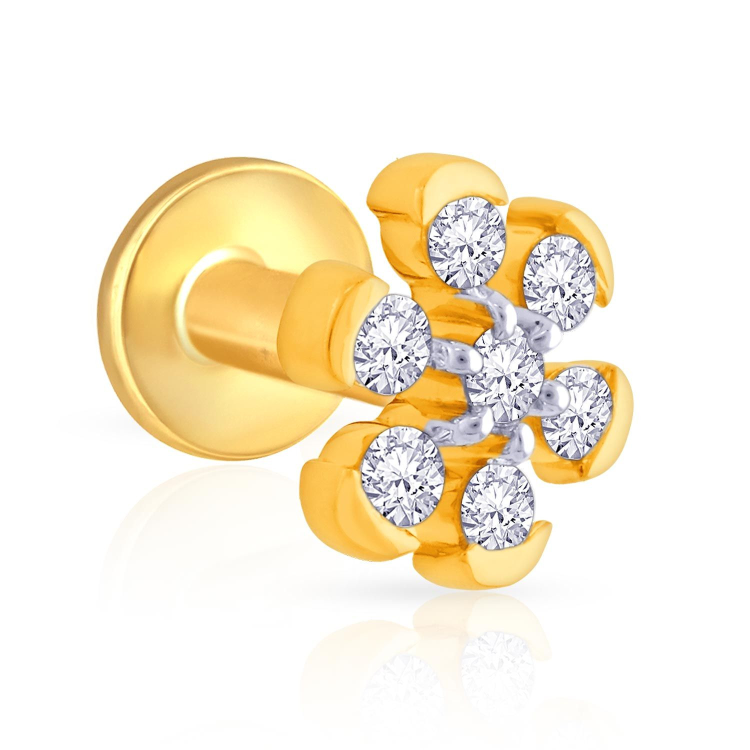 Malabar gold diamond sale nose pin with price