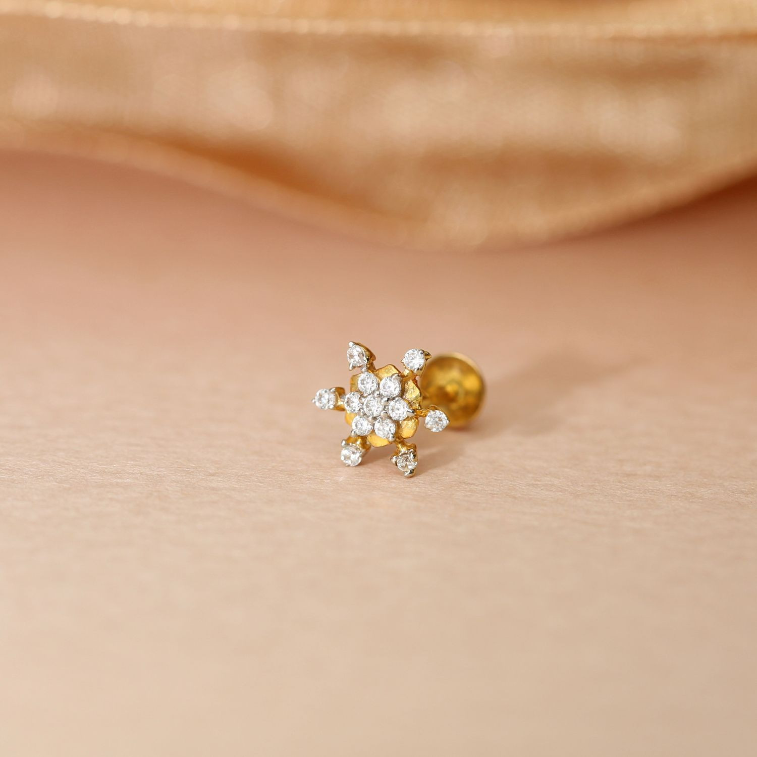 Buy Malabar Gold 22 KT Gold Screw Nosepin for Women Online