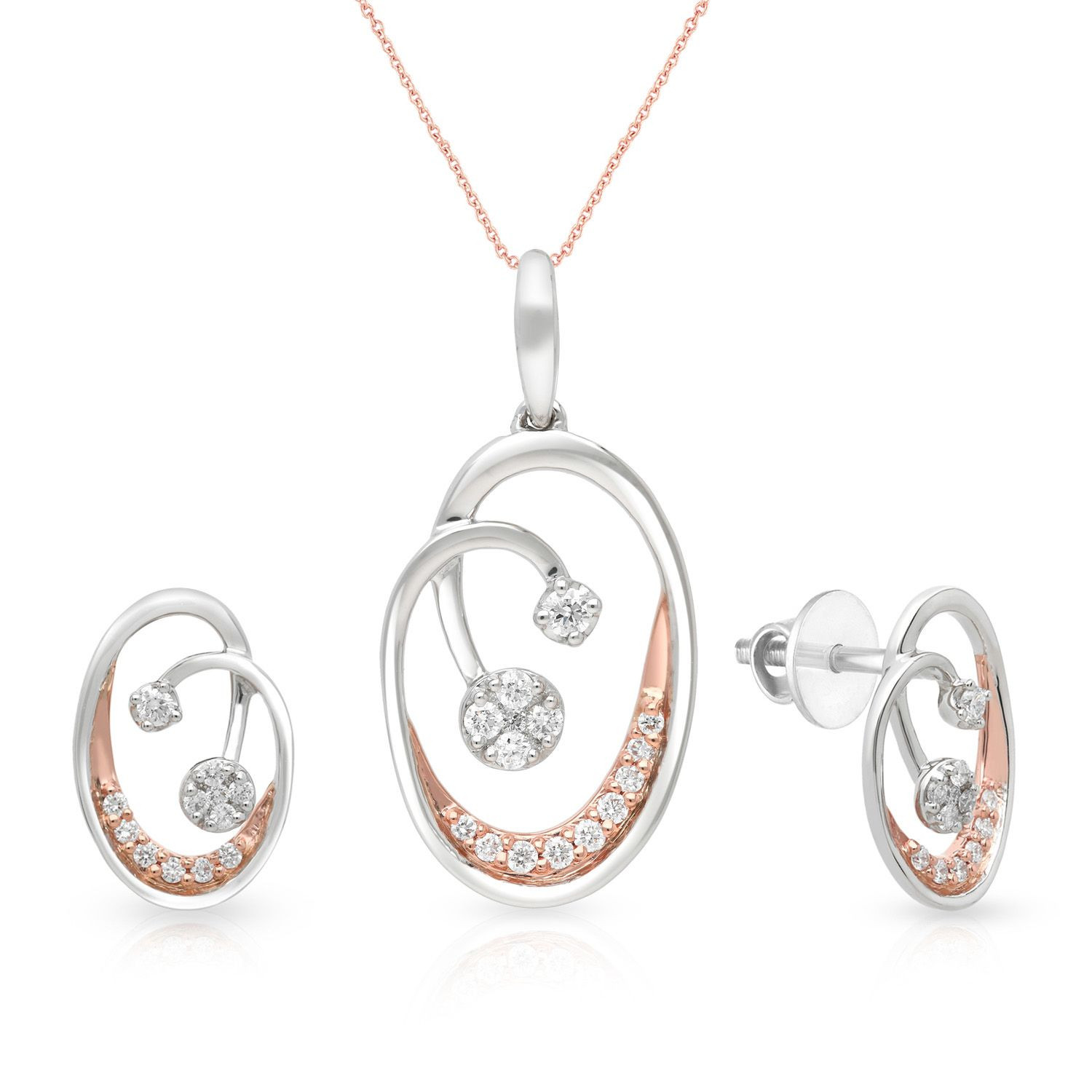 Platinum pendant earring set 2025
