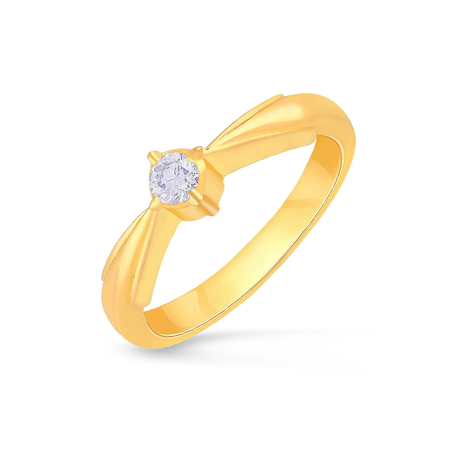 0.27 Carat (Ctw) Round Shape White Natural Diamond Geometric Engagement Ring  In 14k Yellow Gold Ring Size-6 - Walmart.com