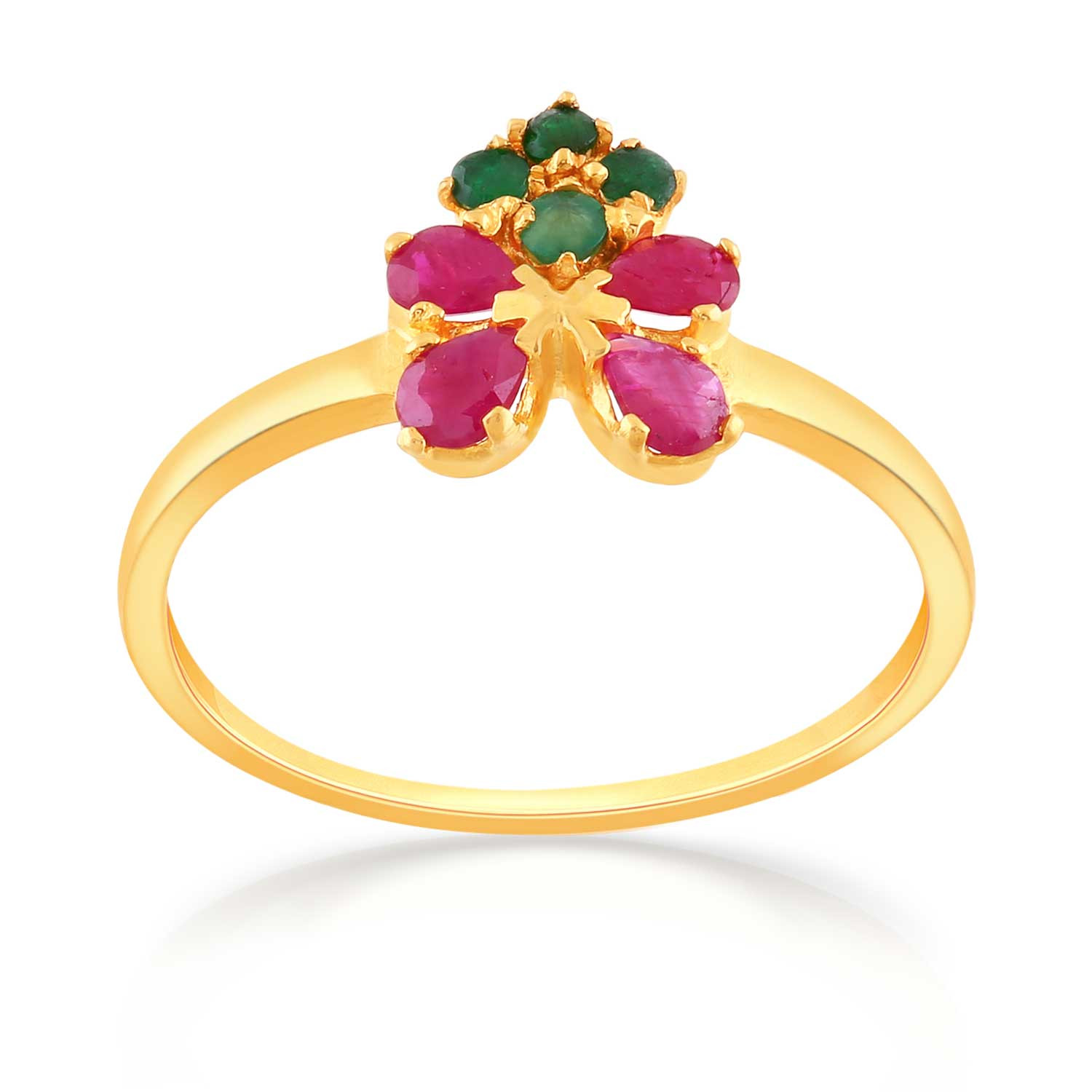 Buy Yellow Gold & Green Rings for Women by Malabar Gold & Diamonds Online |  Ajio.com