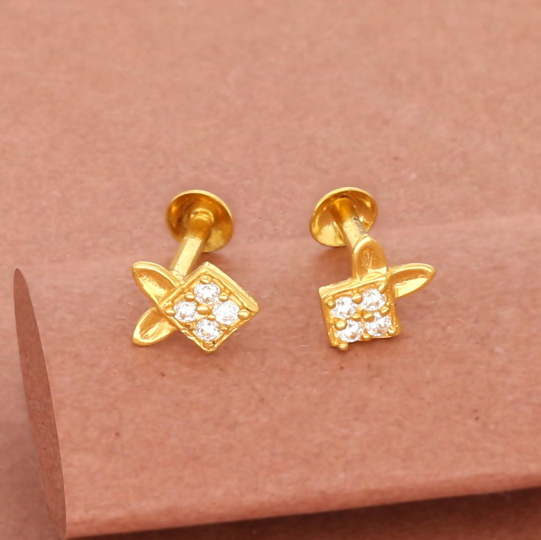 Malabar Gold and Diamonds 22 KT 916 purity Two Tone Gold Malabar Gold  Earring EGDSNO038T for Women  Amazonin Fashion