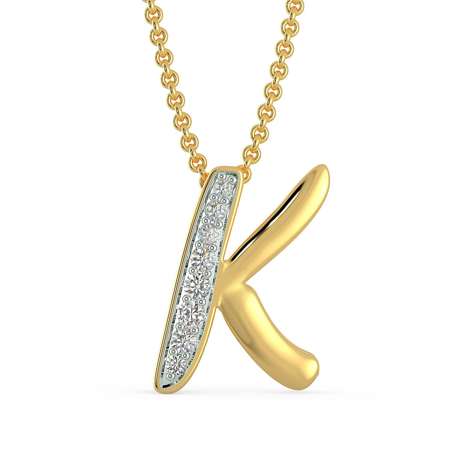 Prime and Pure Initial Pendant Necklace set in Yellow Gold Tone | Prime and  Pure