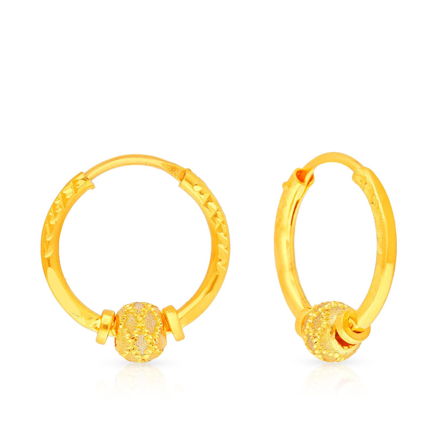 MALABAR GOLD  DIAMONDS BIS Hallmark Yellow Gold 22kt Hoop Earring Price in  India  Buy MALABAR GOLD  DIAMONDS BIS Hallmark Yellow Gold 22kt Hoop  Earring online at Flipkartcom