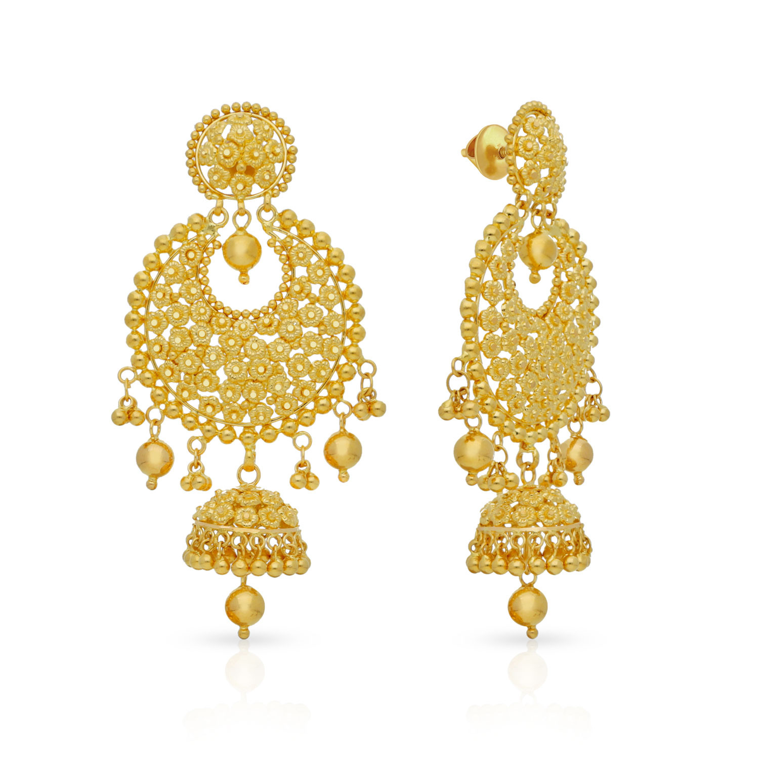 Buy MALABAR GOLD AND DIAMONDS Womens Divine Gold Earrings  Shoppers Stop