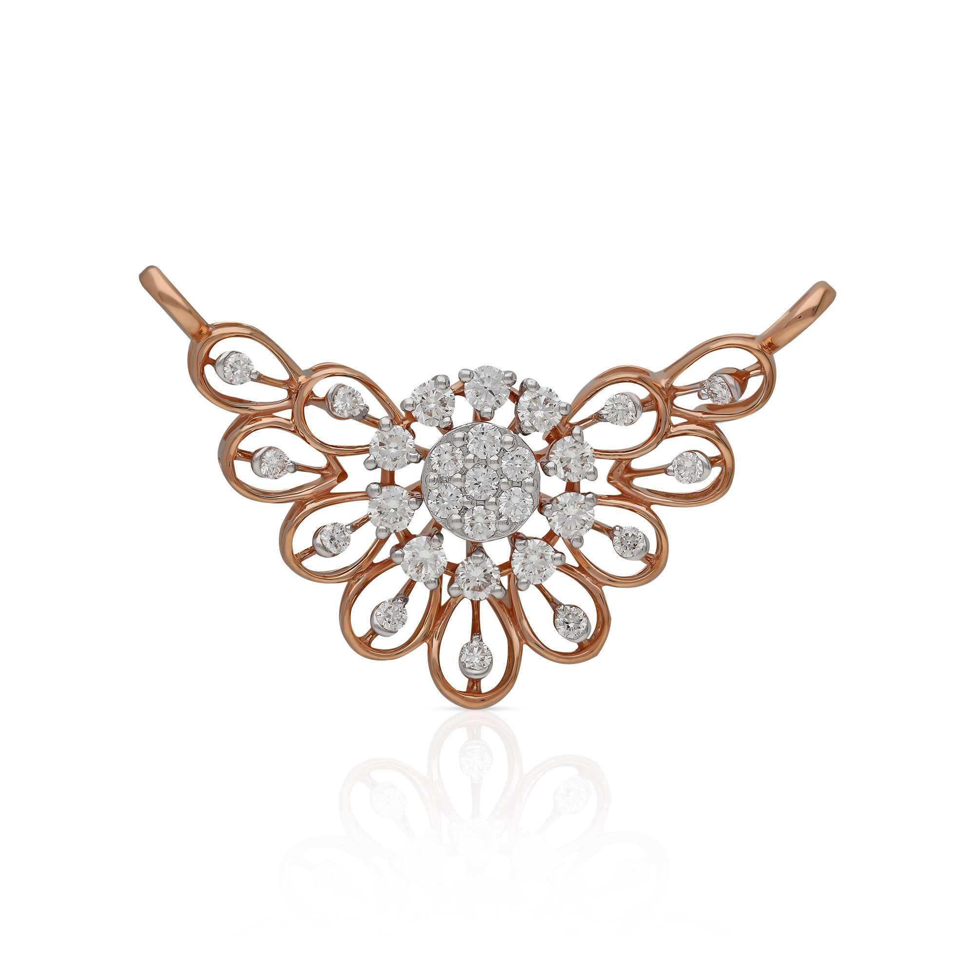 Buy Mine Diamond 18 KT Rose Gold Tanmaniya Pendant for Women Online