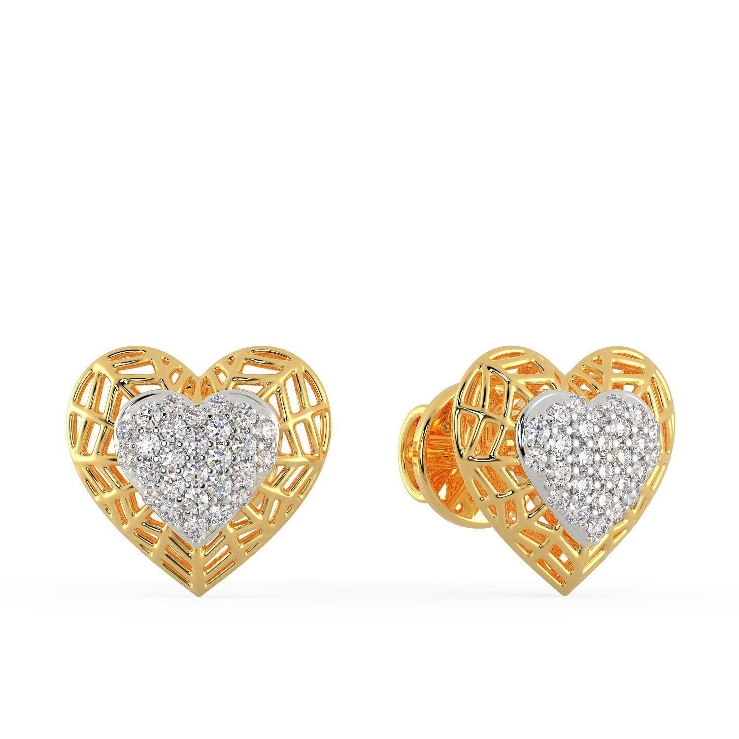 Mine Diamond Studded Studs Gold Earring ASEASPE4394