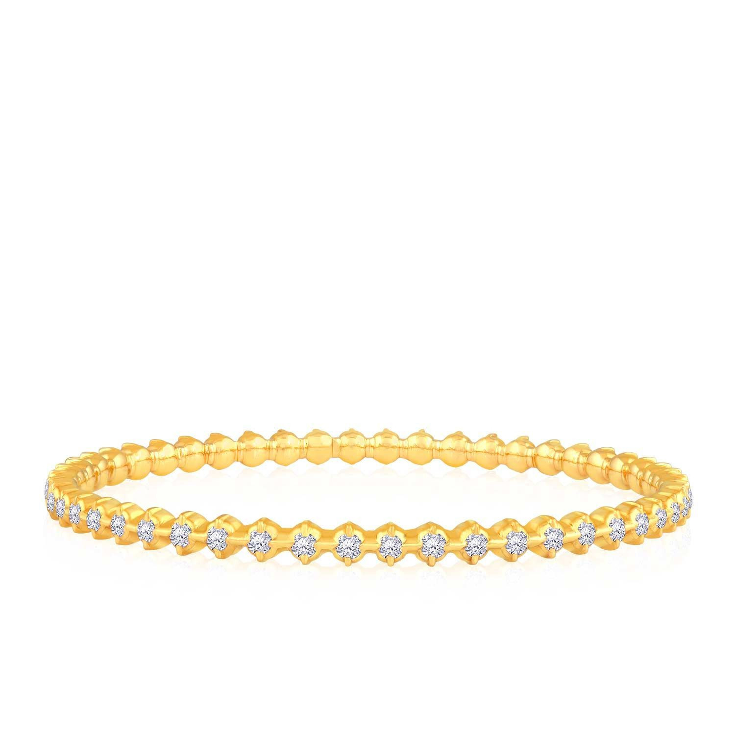 Mine Diamond Studded Light Weight Gold Bangle BNHRT10154