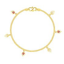 Malabar 22 KT Gold Studded Charms Bracelet BRDZSKY101