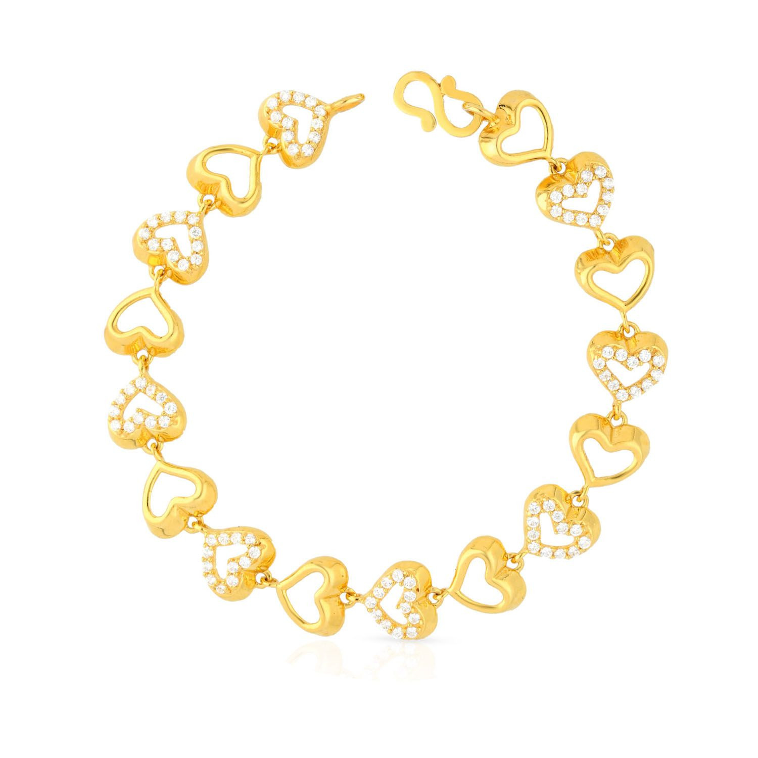 Malabar 22 KT Gold Studded Loose Bracelet BRGEDZRURGT334
