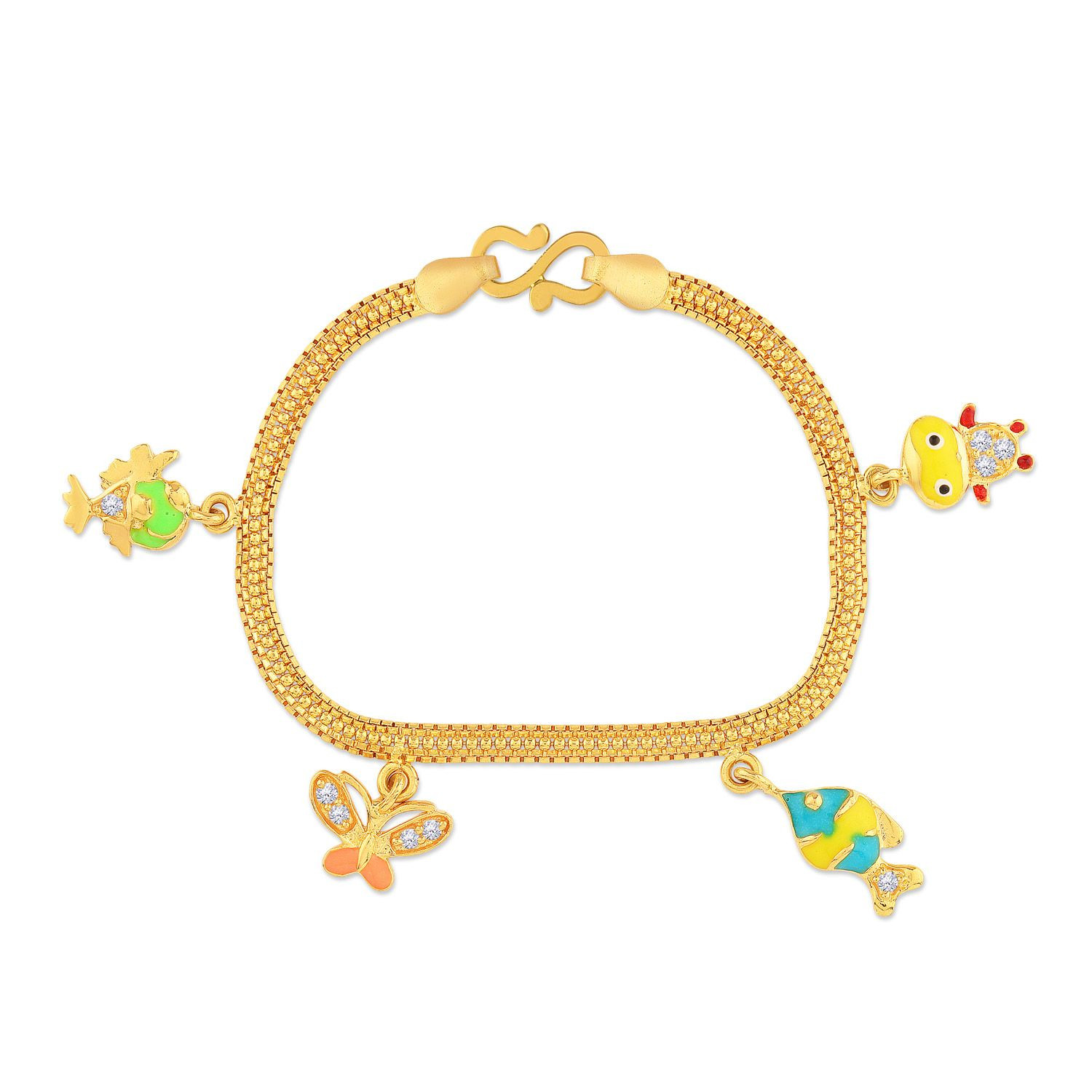Starlet 22 KT Gold Studded Bracelet For Kids BRKDDZSG010