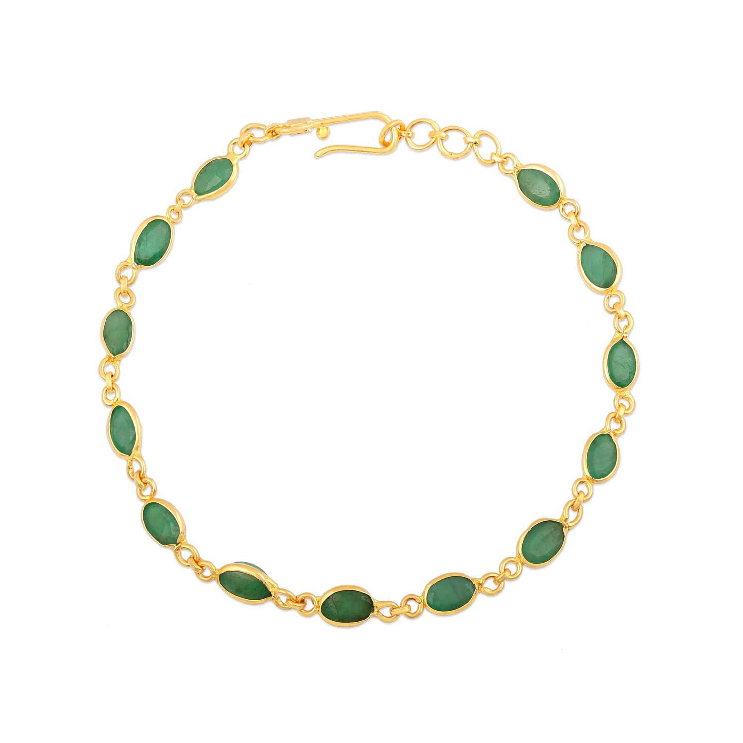 Precia Gemstone Studded Loose Gold Bracelet BRSNGGM005