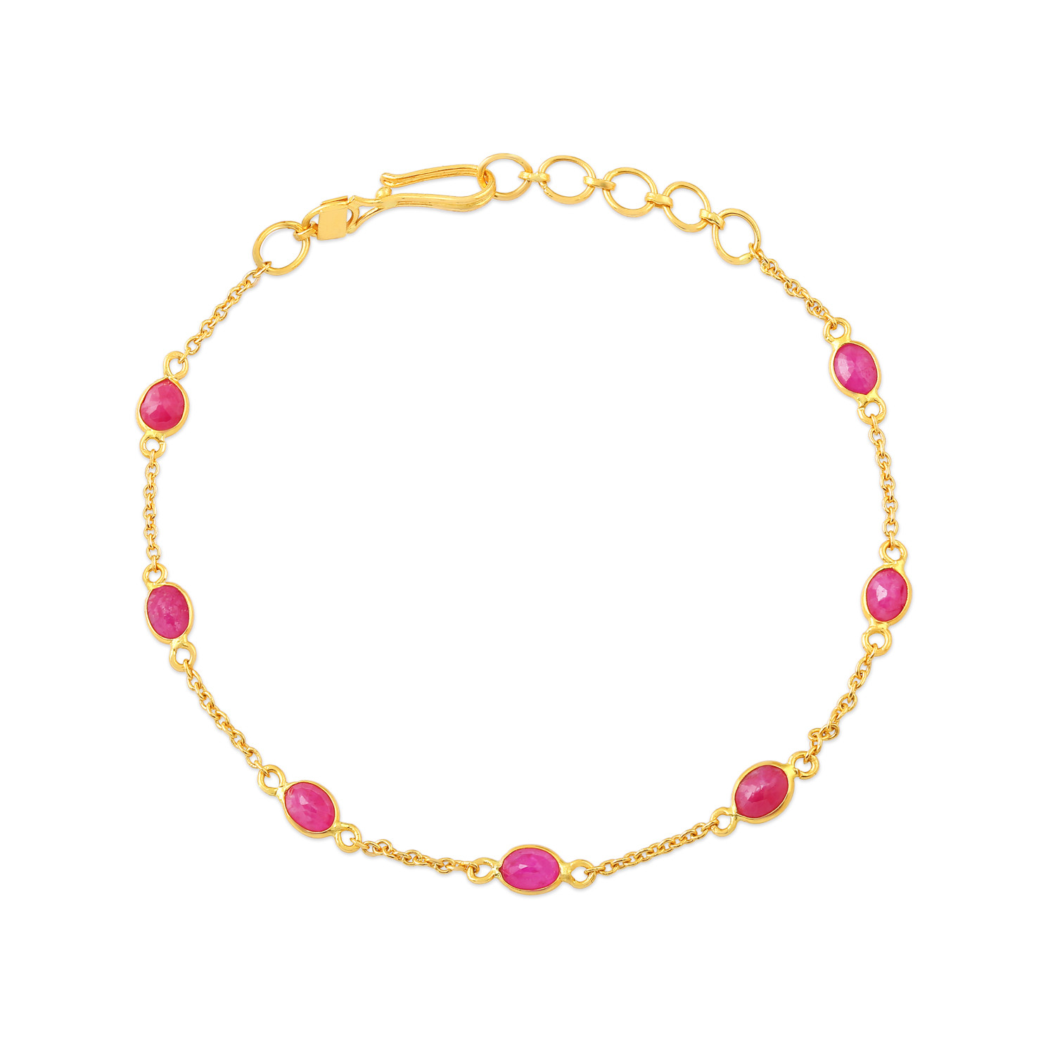 Precia Gemstone Gold Loose Ruby Bracelet