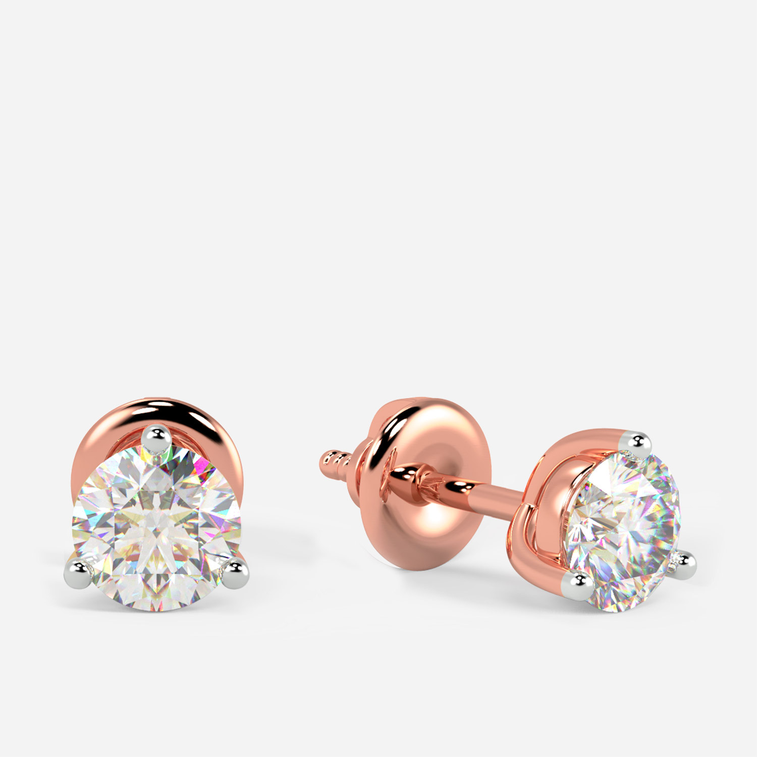 Mine Solitaire Rose Gold Earring Mount E-551162RR