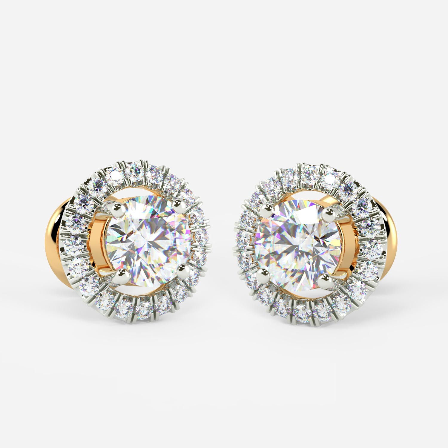 Mine Solitaire Yellow Gold Earring Mount E-551163Y