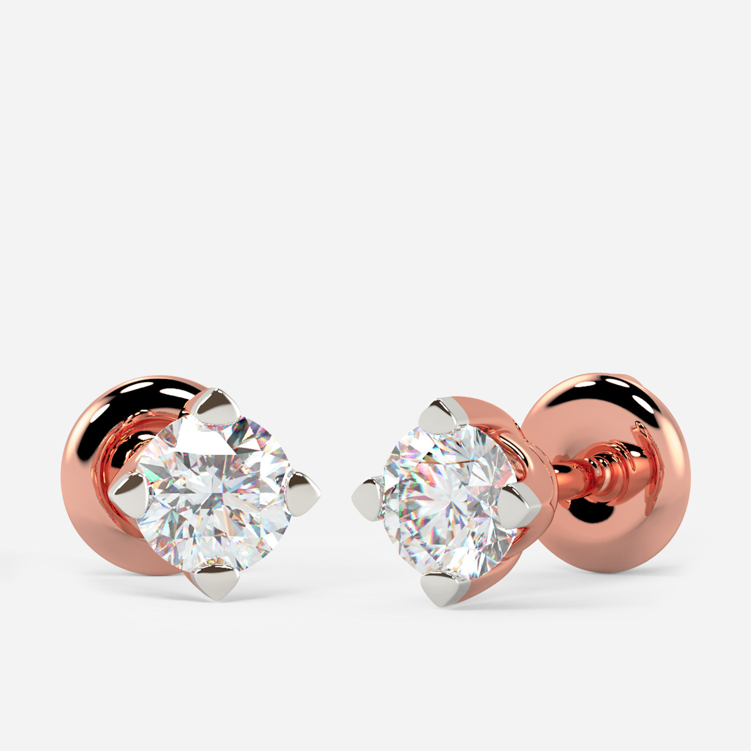 Mine Solitaire Rose Gold Earring Mount E-551164R