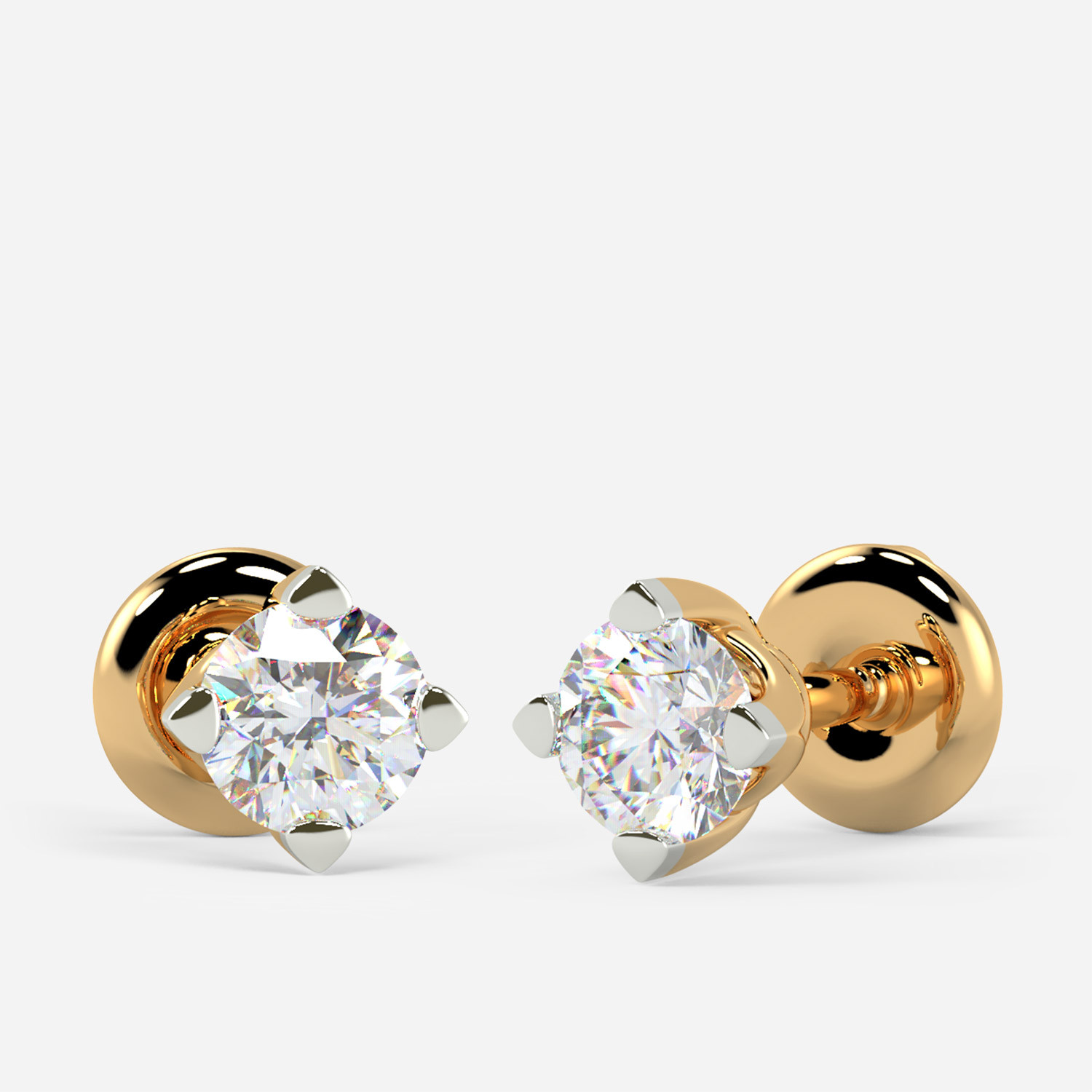 Mine Solitaire Yellow Gold Earring Mount E-551164Y