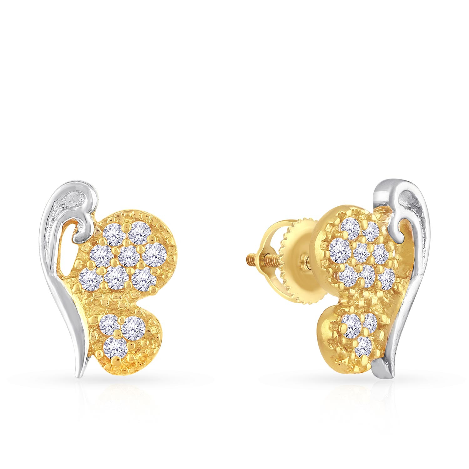 Malabar 22 KT Two Tone Gold Studded Earring EGSGHTYA0048