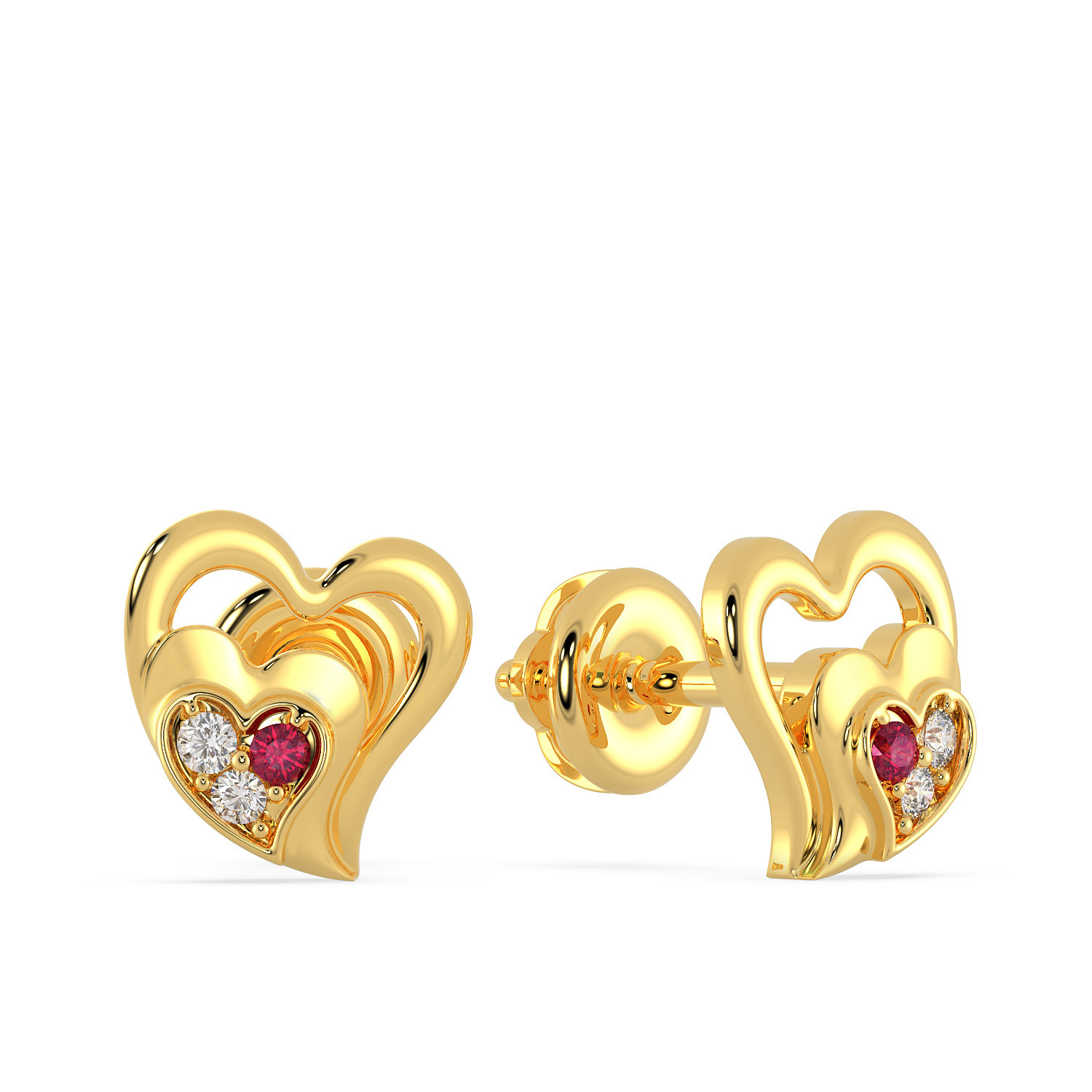 Malabar 22 KT Two Tone Gold Studded Earring EGSGHTYA0077