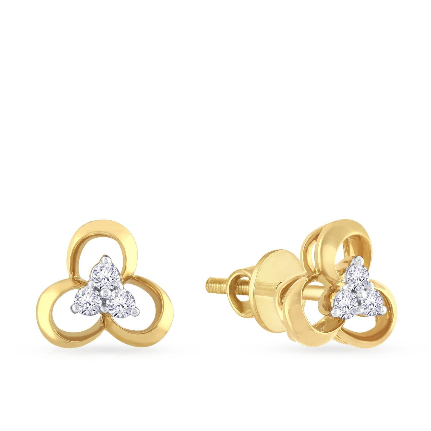 Mine Diamond Studded Gold Studs Earring ERGEN10128