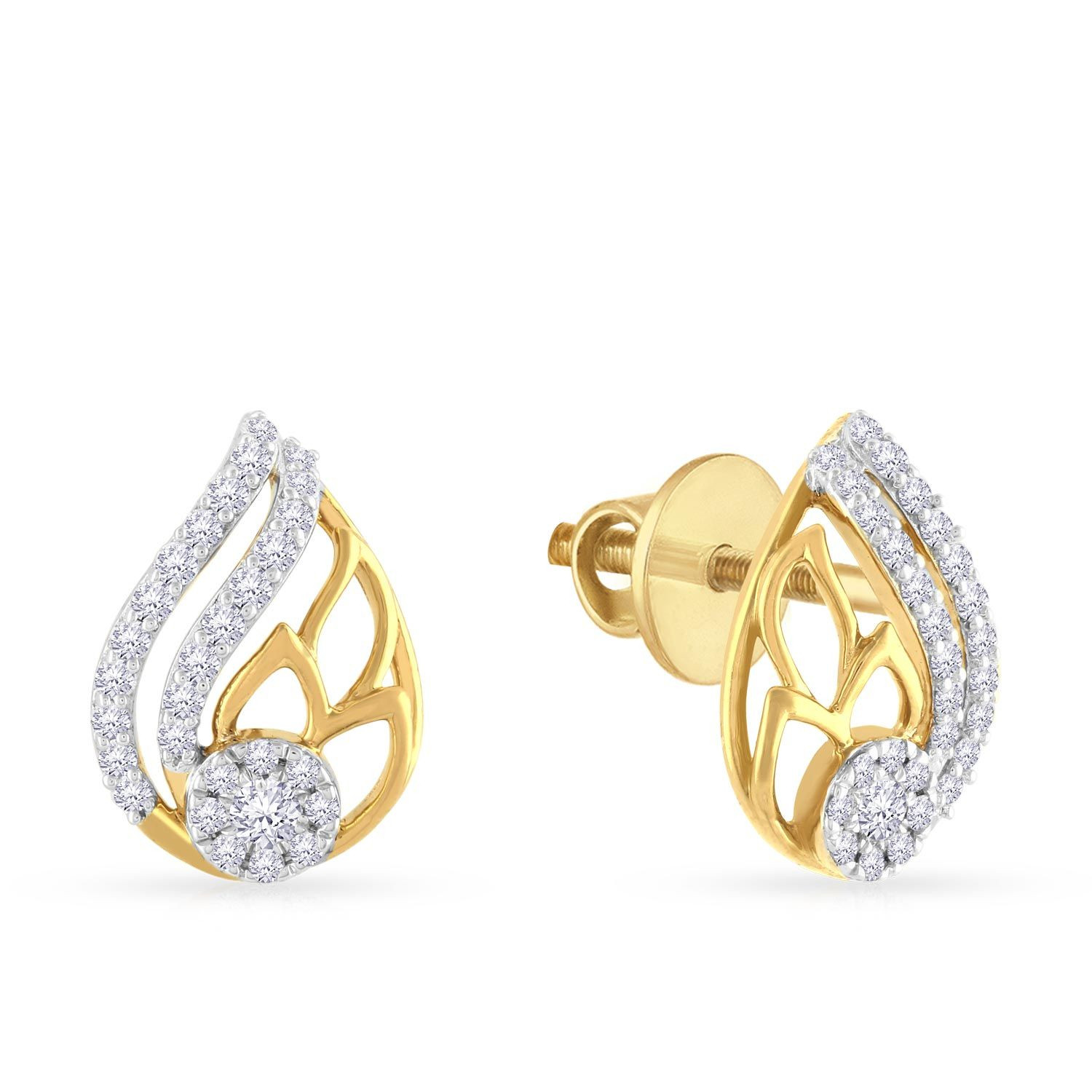 Mine Diamond Studded Gold Studs Earring ERGEN10255