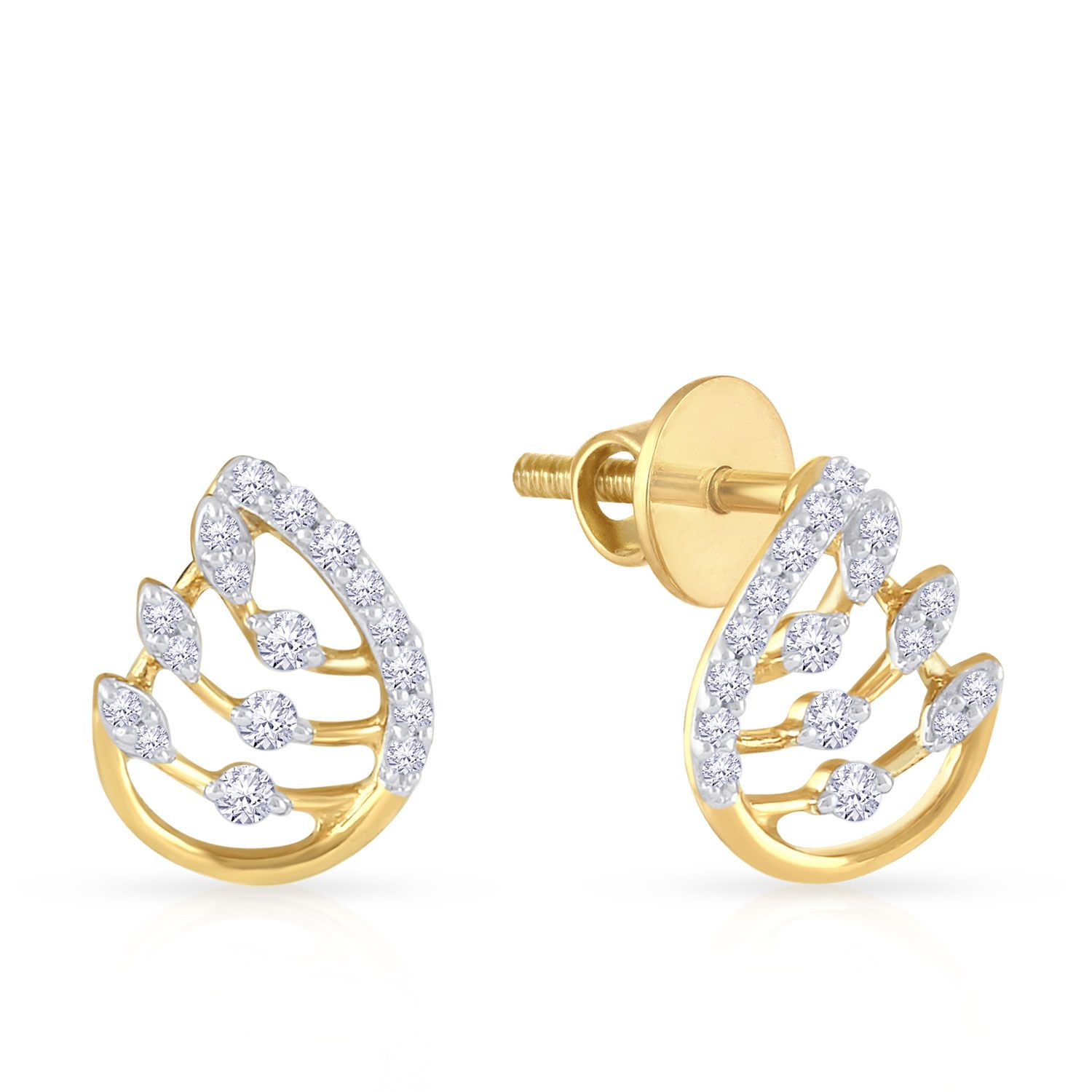 Mine Diamond Studded Gold Studs Earring ERGEN10290