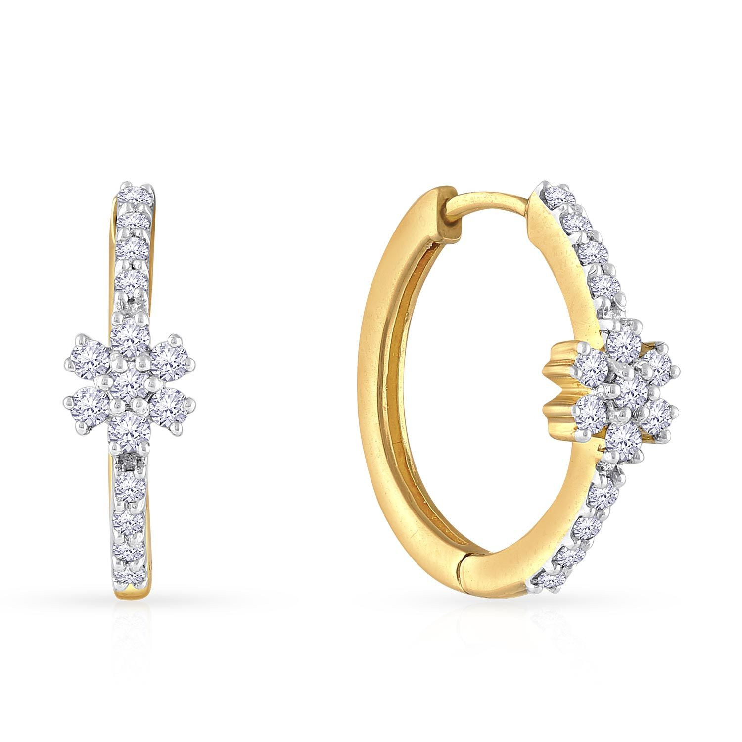 Mine Diamond Studded Gold Hoops & Bali Earring ERGEN11667