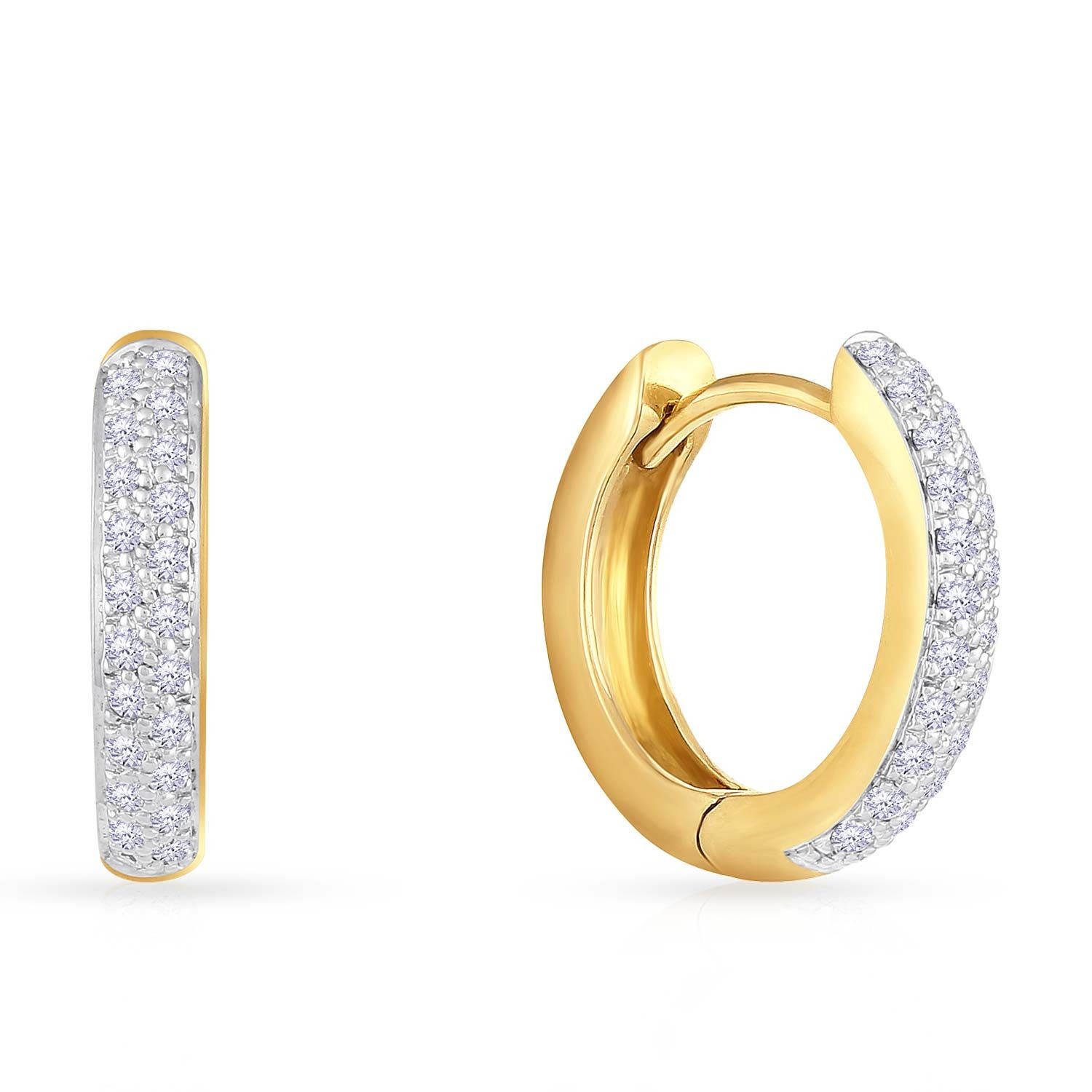 Mine Diamond Studded Gold Hoops & Bali Earring ERGEN12411