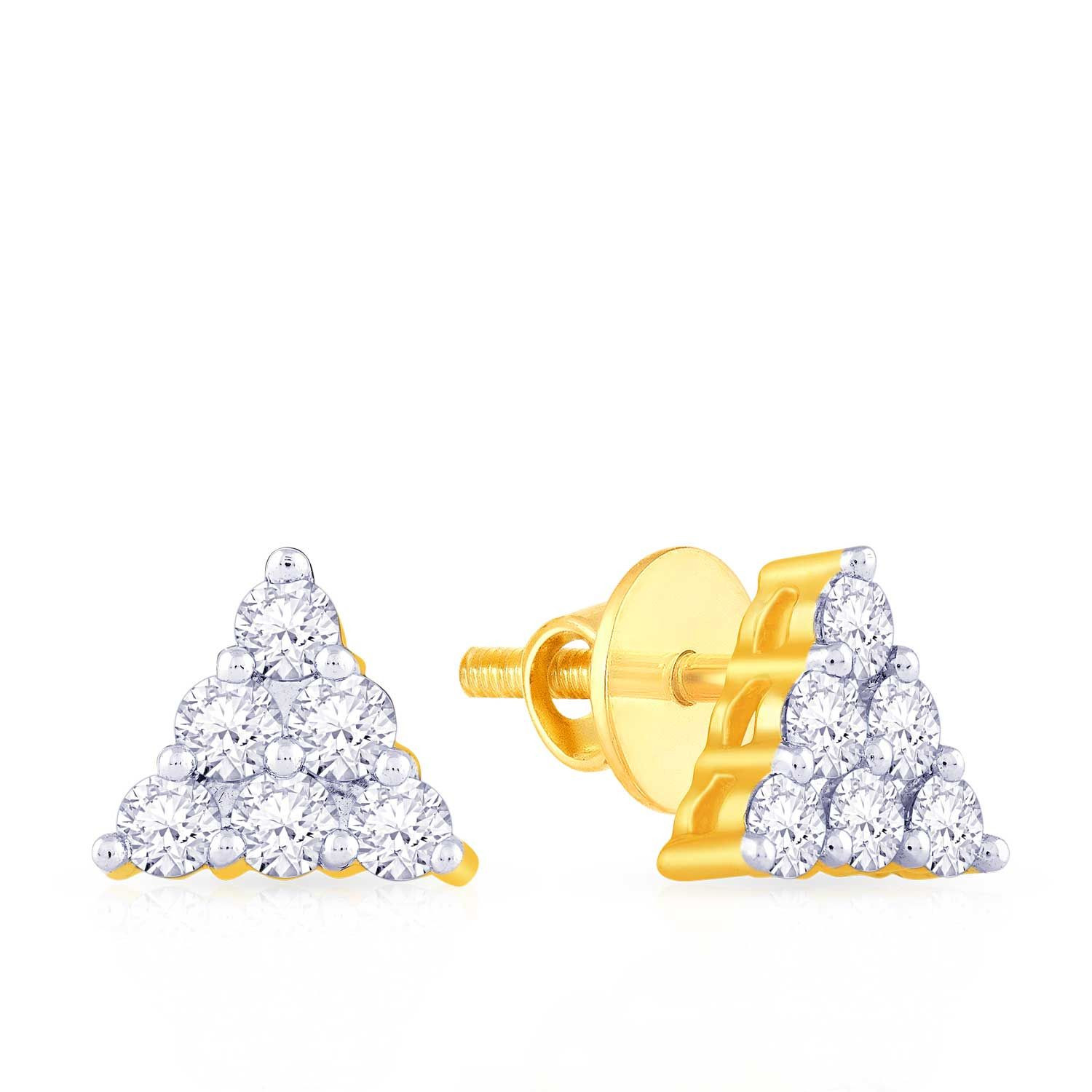 Mine Diamond Studded Gold Studs Earring ERGEN12416