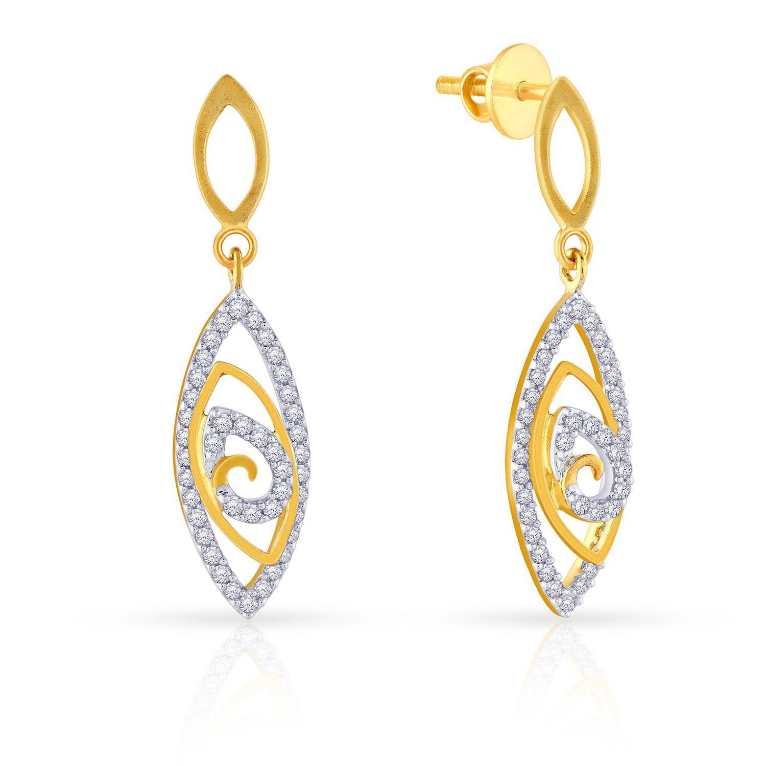 Mine Diamond Studded Gold Earring ERGEN12476