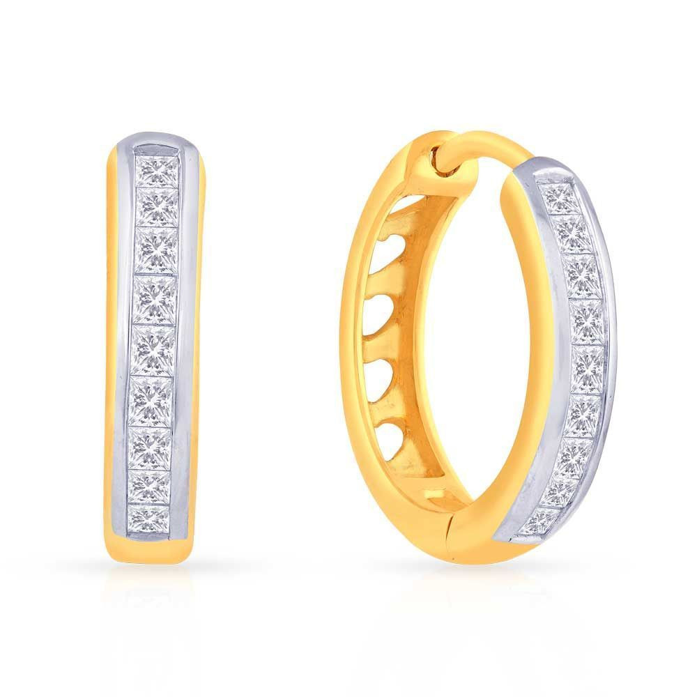 Mine Diamond Studded Gold Hoops & Bali Earring ERGEN12728
