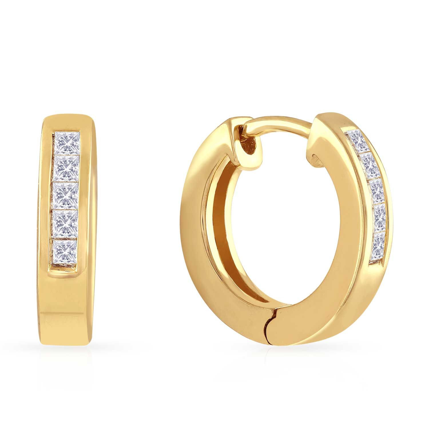 Mine Diamond Studded Gold Hoops & Bali Earring ERGEN12731