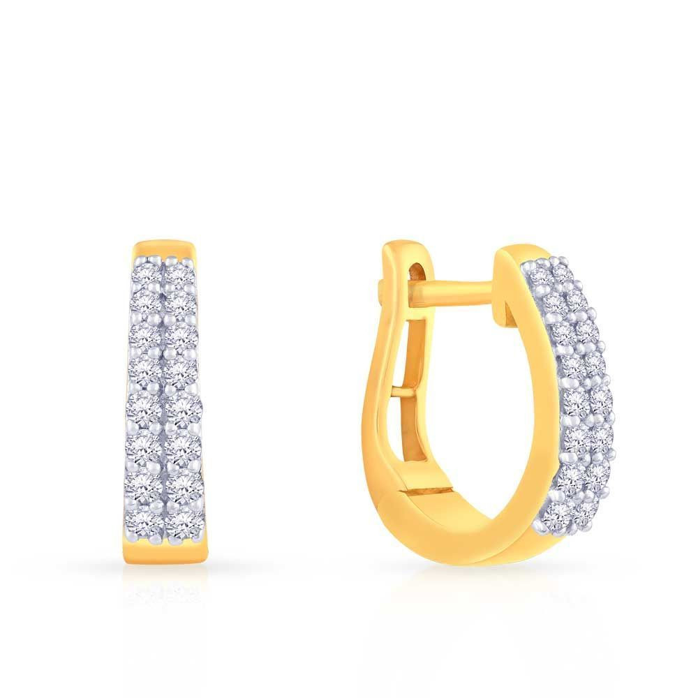 Mine Diamond Studded Gold Hoops & Bali Earring ERGEN13047