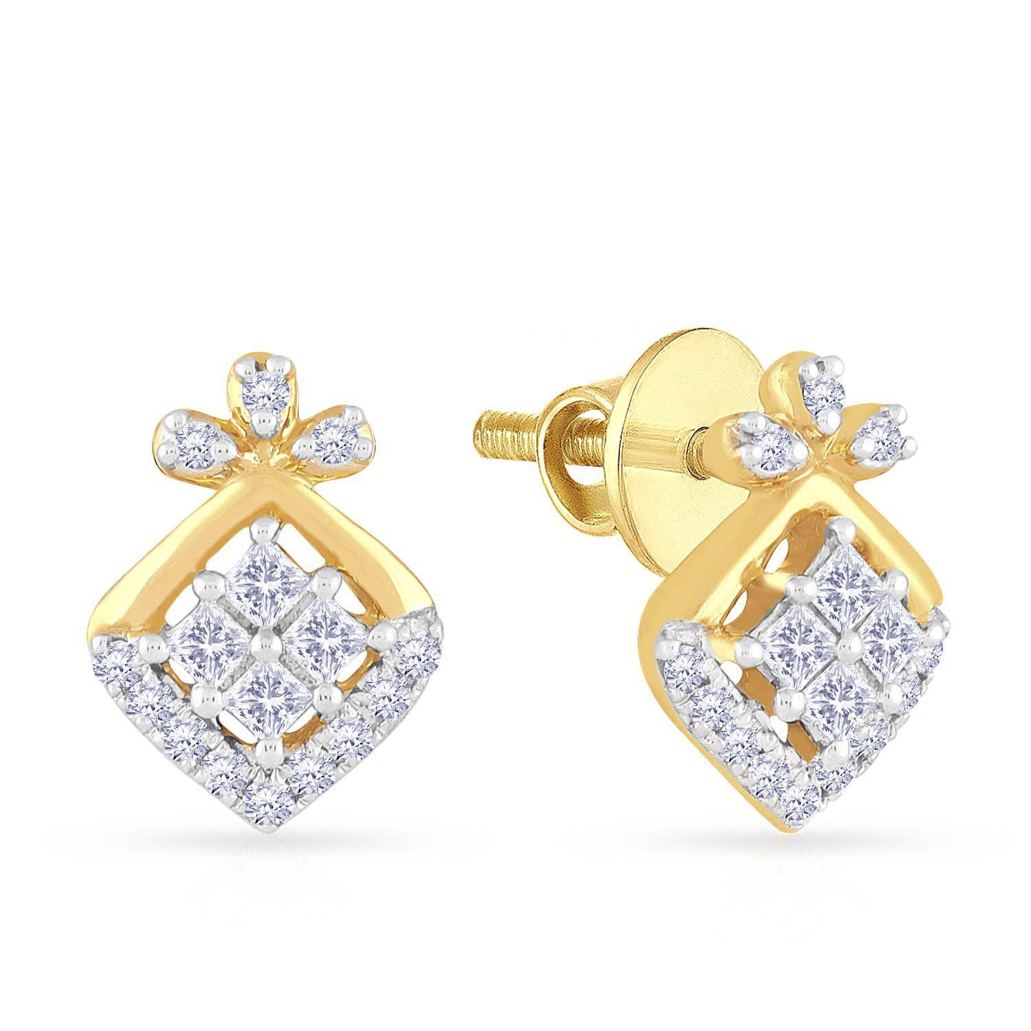 Mine Diamond Studded Gold Studs Earring ERGEN13203